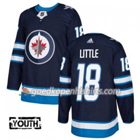 Winnipeg Jets Bryan Little 18 Adidas 2017-2018 Navy Blauw Authentic Shirt - Kinderen